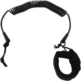 10FT Powerful Coiled SUP Leash with 5mm Urethane Cord, Surfboard Leash Sup Leg Rope Strap Stand Up Paddleboard Leash - Black