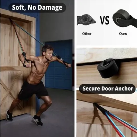 11 pcs Resistance Bands Set (with handles, door anchor, and ankle straps)