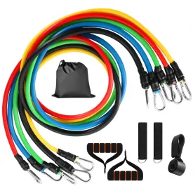 11-Piece Resistance Bands Set Up to 100lbs Fitness Tubes