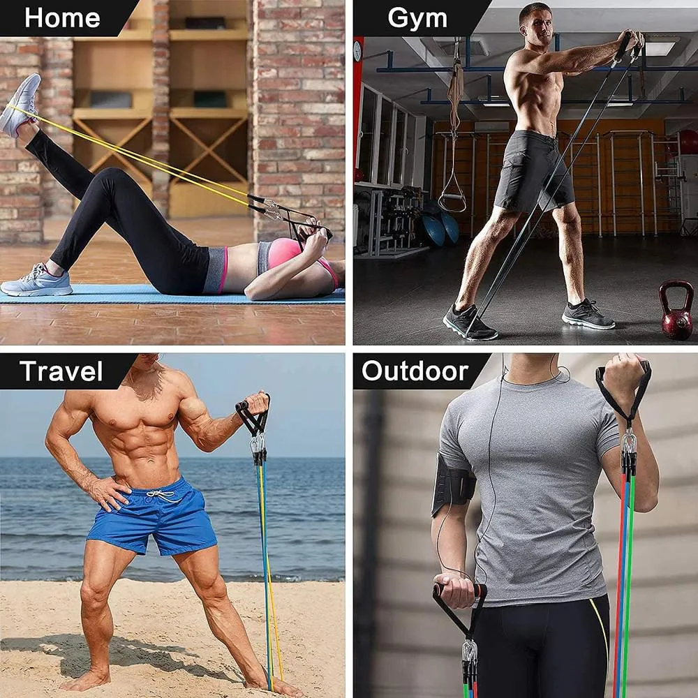 12-Piece: ACECOM Exercise Resistance Bands Bundle