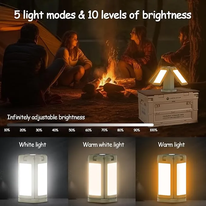 14000mah Camping Lanterns Portable Folding LED Camping Lights 5 Light Modes 10 Brightness Levels Tent Lantern Emergency Light Campsite Essentials