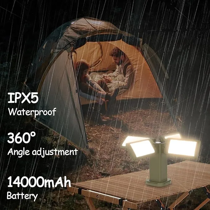 14000mah Camping Lanterns Portable Folding LED Camping Lights 5 Light Modes 10 Brightness Levels Tent Lantern Emergency Light Campsite Essentials