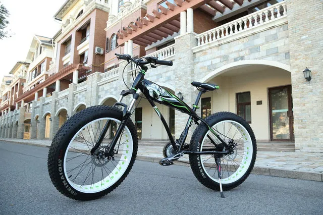 26 * 4.0 Fat bike 7/21/24/27 Speed Mountain bike Aluminum alloy Shock Absorbers Bicycle big tire Snow Bike