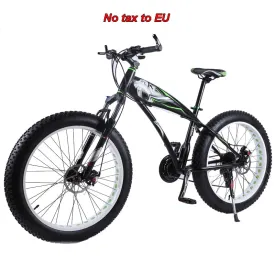 26 * 4.0 Fat bike 7/21/24/27 Speed Mountain bike Aluminum alloy Shock Absorbers Bicycle big tire Snow Bike