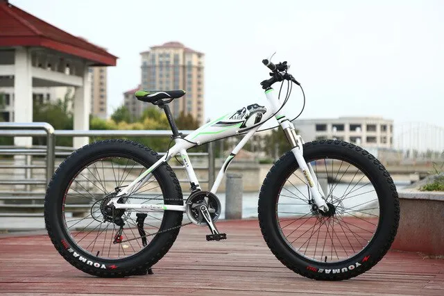 26 * 4.0 Fat bike 7/21/24/27 Speed Mountain bike Aluminum alloy Shock Absorbers Bicycle big tire Snow Bike