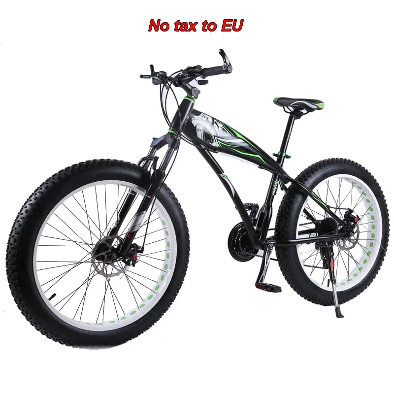 26 * 4.0 Fat bike 7/21/24/27 Speed Mountain bike Aluminum alloy Shock Absorbers Bicycle big tire Snow Bike