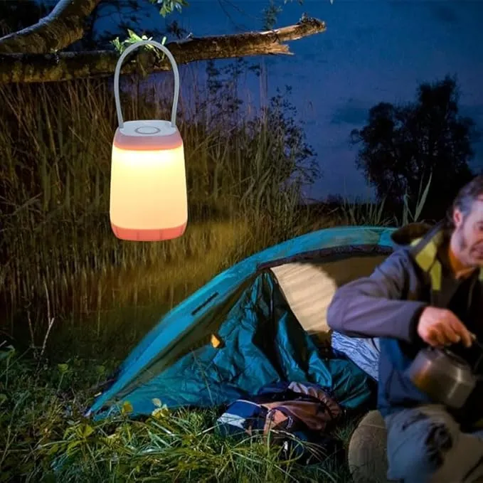 3 Pack LED Camping Light, 3 Light Modes Rechargeable Battery Powered Night Light for Indoor and Outdoor Emergency Light, Tent Lantern, Camping (Pink, Black, Green)