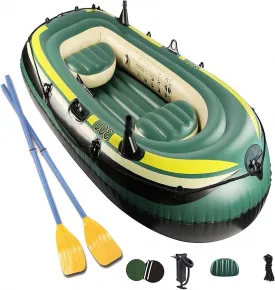 3 Person Inflatable Kayak, Inflatable Pump Rope Paddle Raft Inflatable Kayak, 1 Portable Fishing Boat 230 * 130 * 35cm