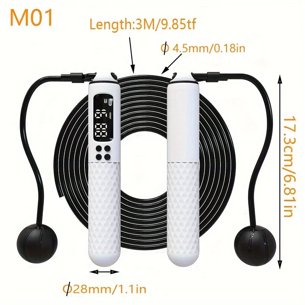 Adjustable Digital Skipping Rope with Ball Bearings