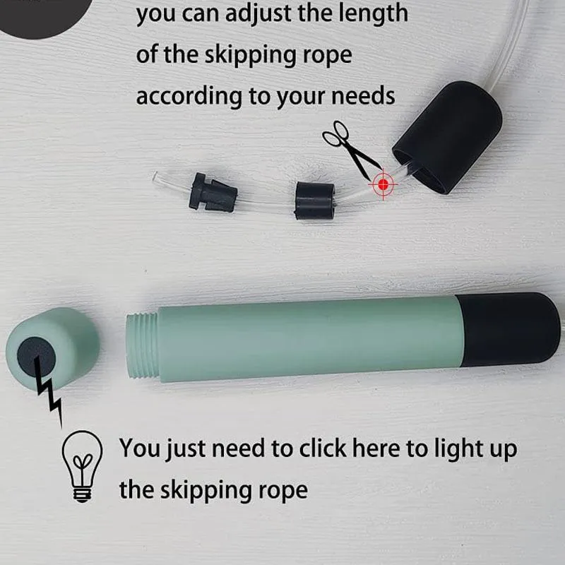 Adjustable LED Light Glowing Jumping Skipping Rope Fitness Exercise Indoors Outdoors