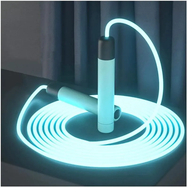 Adjustable LED Light Glowing Jumping Skipping Rope Fitness Exercise Indoors Outdoors