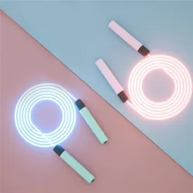 Adjustable LED Light Glowing Jumping Skipping Rope Fitness Exercise Indoors Outdoors