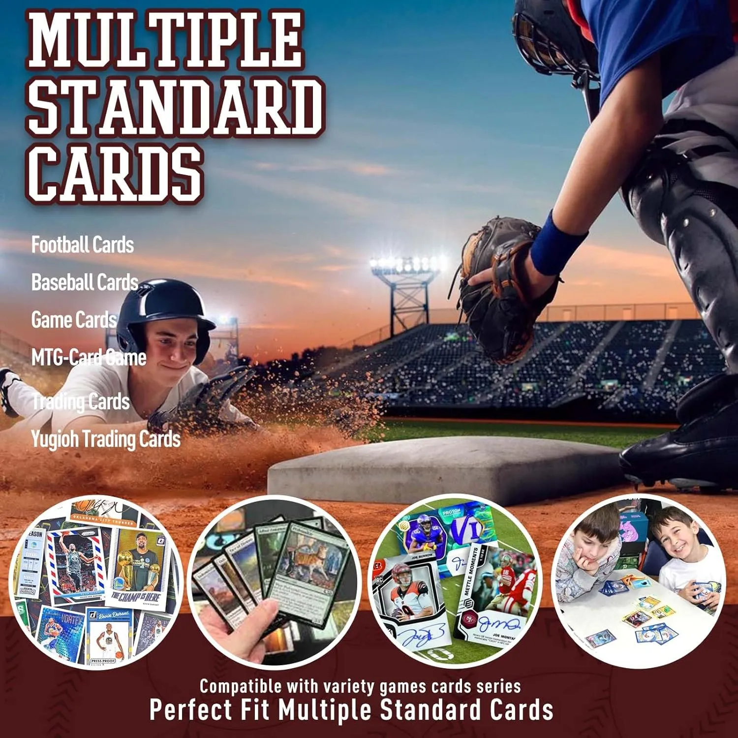 Baseball Card Binder 400 Pockets, Trading Card Album with Sleeves, Baseball Card Holder & 3 Ring Binders Card Folder for Card Collectors, MTG Cards, Basketball Cards, Football Cards, Game Cards