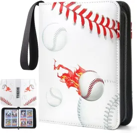 Baseball Card Binder 400 Pockets, Trading Card Album with Sleeves, Baseball Card Holder & 3 Ring Binders Card Folder for Card Collectors, MTG Cards, Basketball Cards, Football Cards, Game Cards