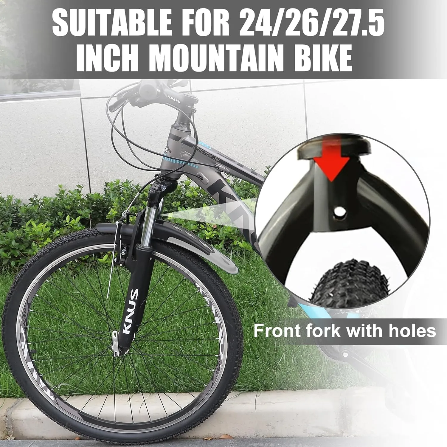 Bike Fender Set Mudguard Set Front and Rear 2 Parts-Universal Full Cover Thicken Widen Bicycle Adjustable Bike Fender Mud Guard Mudflap for MTB Road Bike Mountain Bike