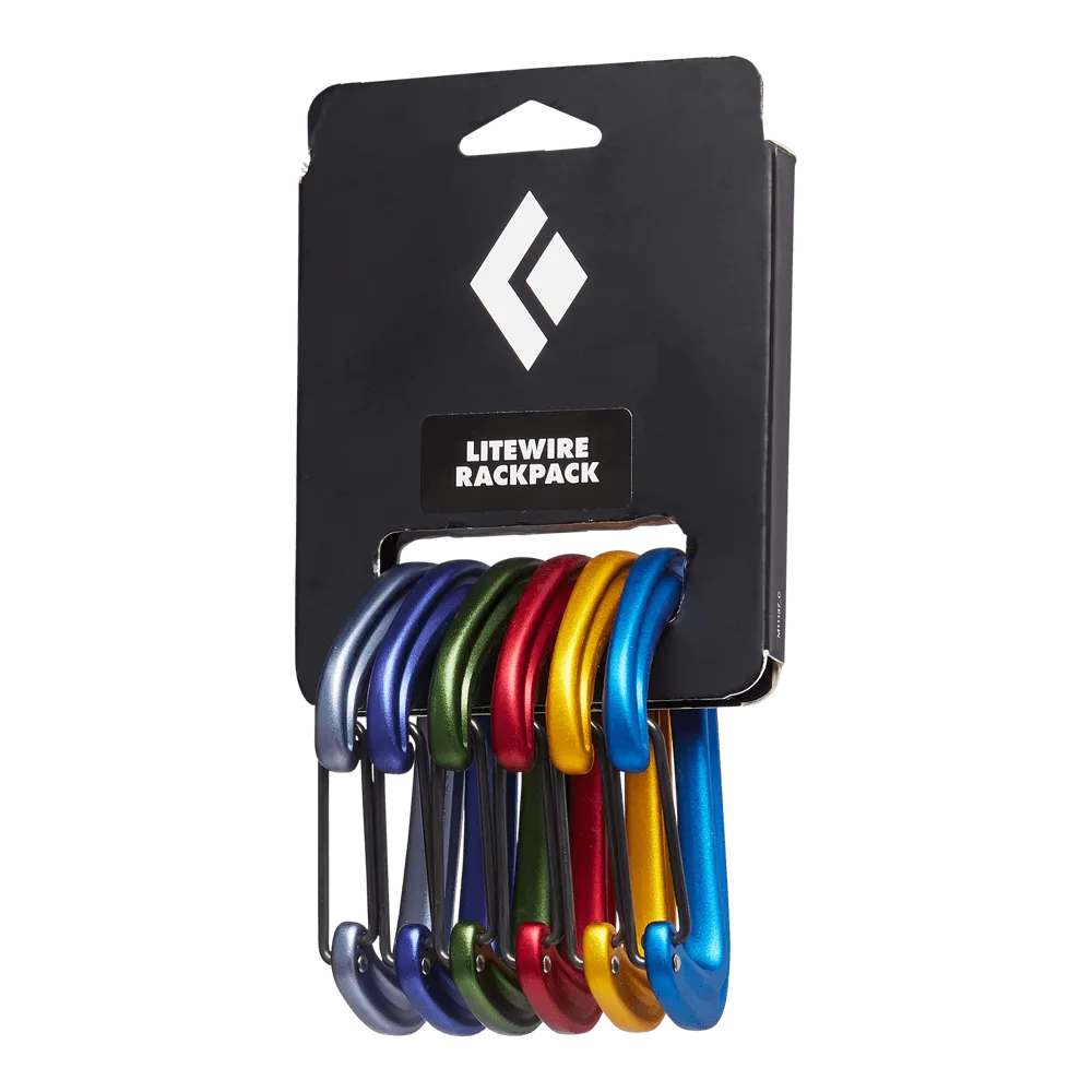 Black Diamond LiteWire Rack Pack | Set of Lightweight and Durable Carabiners for Efficient Climbing Gear Organization