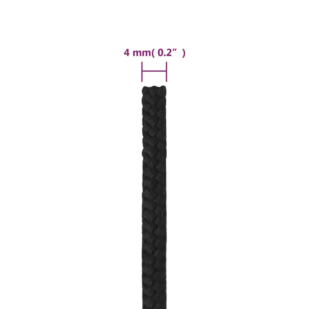 Boat Rope Full Black 4 mm 500 m Polypropylene