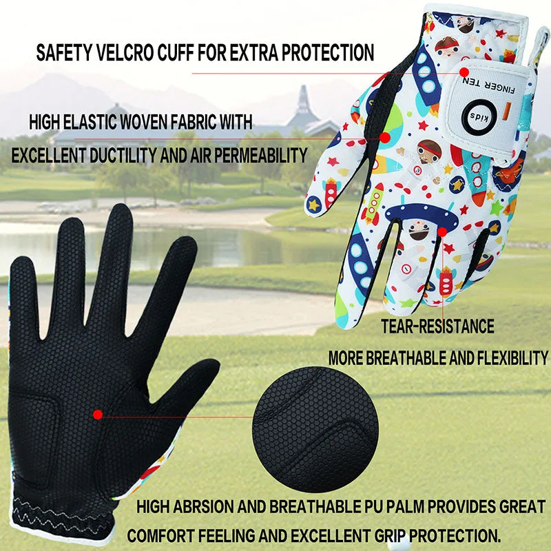 Boys Girls Golf Gloves Youth Cute Colorful 2 Pack