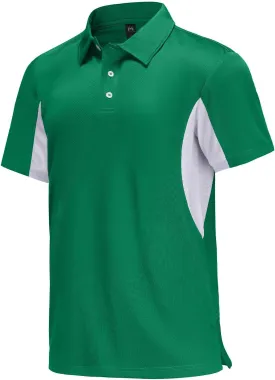 Corna Men's Golf Polo Shirts L-5XL, UPF 50  Moisture Wicking Casual Performance Dry Fit Shirts