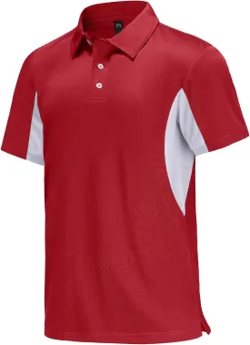 Corna Men's Golf Polo Shirts L-5XL, UPF 50  Moisture Wicking Casual Performance Dry Fit Shirts