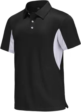 Corna Men's Golf Polo Shirts L-5XL, UPF 50  Moisture Wicking Casual Performance Dry Fit Shirts