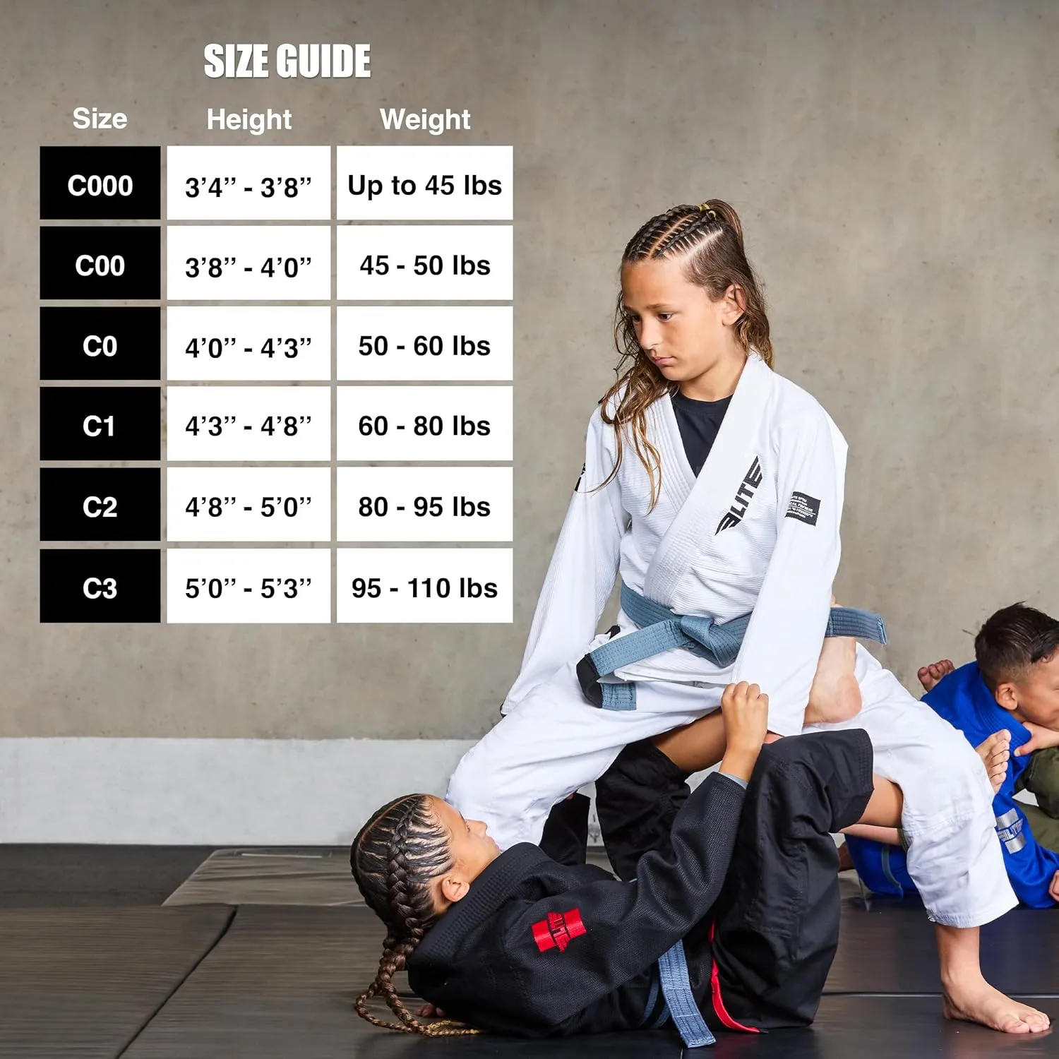 Elite Sports IBJJF Ultra Light BJJ Brazilian Jiu Jitsu Gi for Kids with Preshrunk Fabric and Free Belt