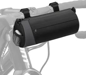 FINPAC Bike Handlebar Bag, Bicycle Front Frame Storage Pouch for Cycling, Detachable Shoulder Strap Commuter Bag for Mountain Road Bike Bicycle Scooter Accessories, Black