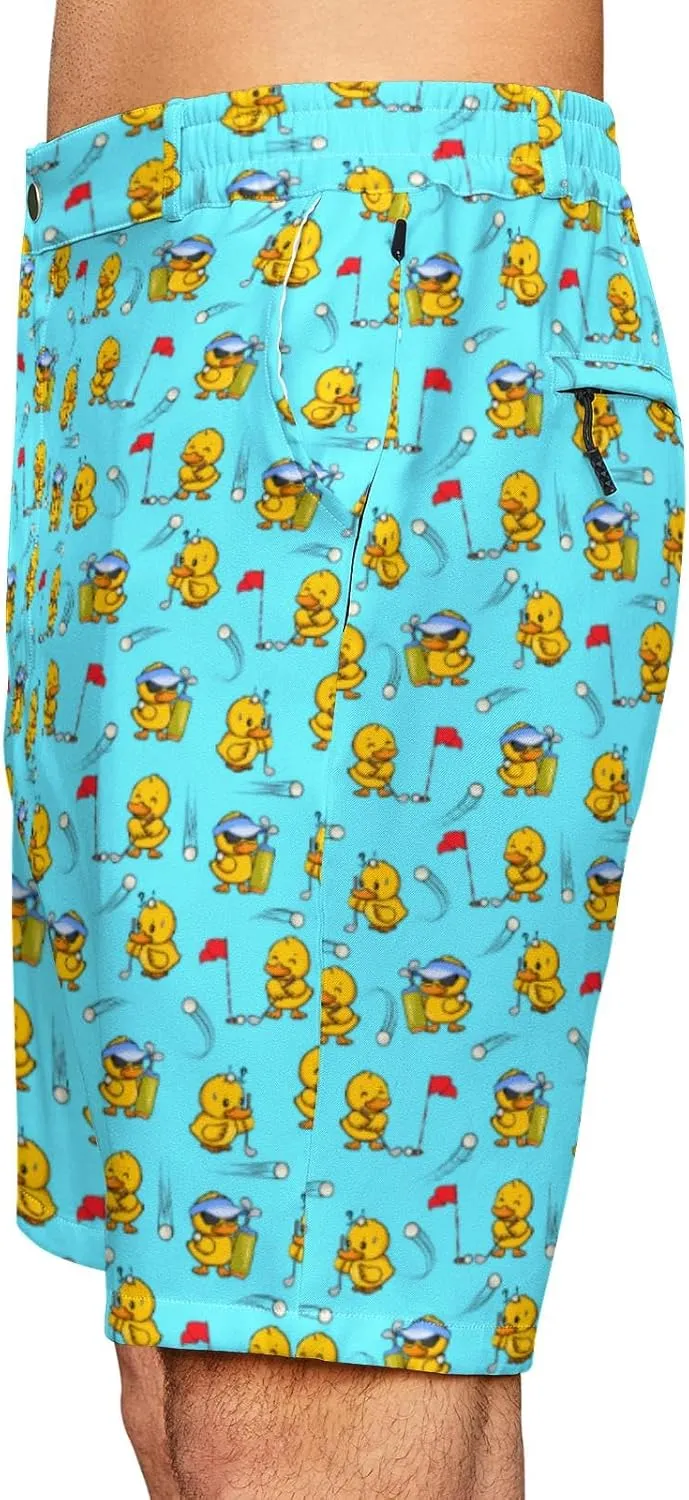 Flamingo Mens Golf Shorts 7 inch Inseam Golf Shorts for Men Shorts with Zipper Pockets Dress Shorts