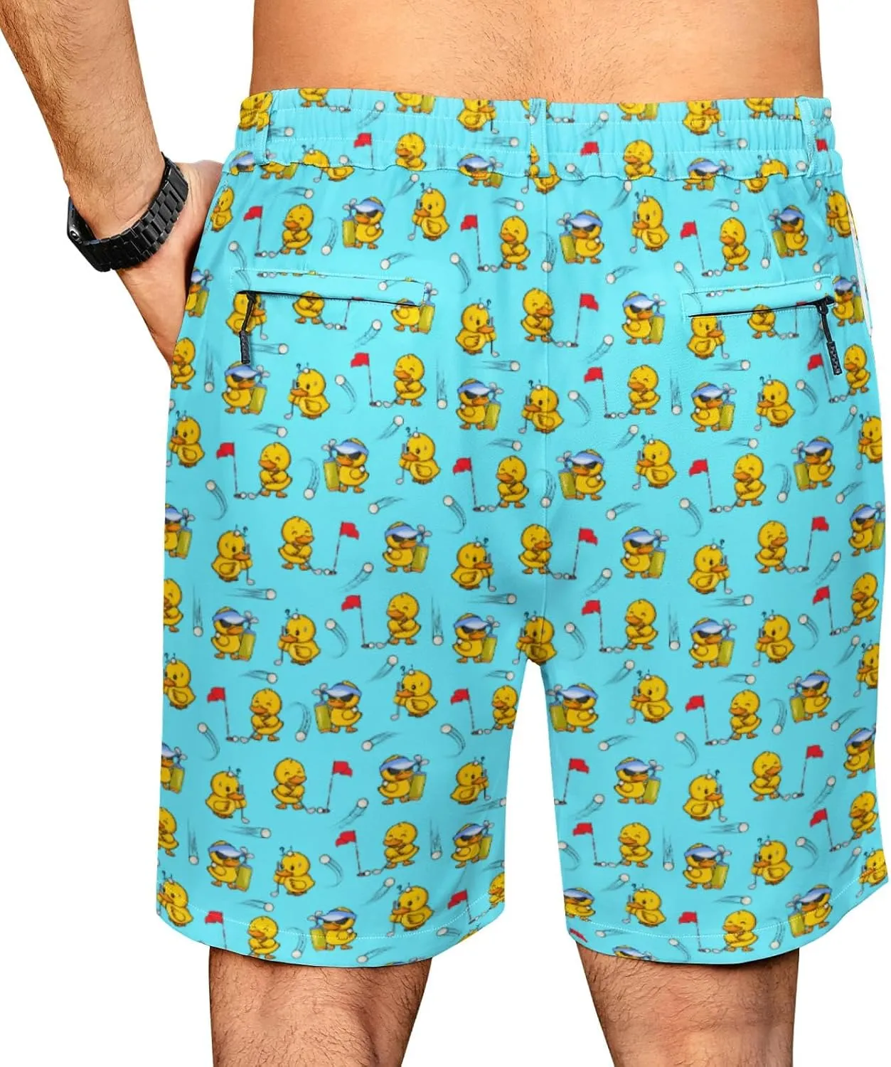 Flamingo Mens Golf Shorts 7 inch Inseam Golf Shorts for Men Shorts with Zipper Pockets Dress Shorts