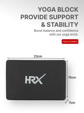 HRX Yoga Blocks | High Density Foam Yoga Brick | For Stretching, Balancing Pose For Yoga | Exercise and Fitness | Premium Yoga Block | Yoga Accessories for Women & Men | Yoga Equipment Pack of 1 | Black