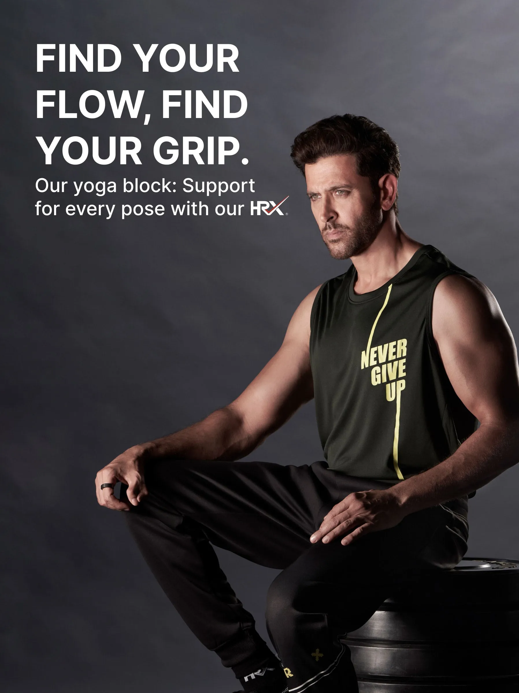 HRX Yoga Blocks | High Density Foam Yoga Brick | For Stretching, Balancing Pose For Yoga | Exercise and Fitness | Premium Yoga Block | Yoga Accessories for Women & Men | Yoga Equipment Pack of 1 | Black