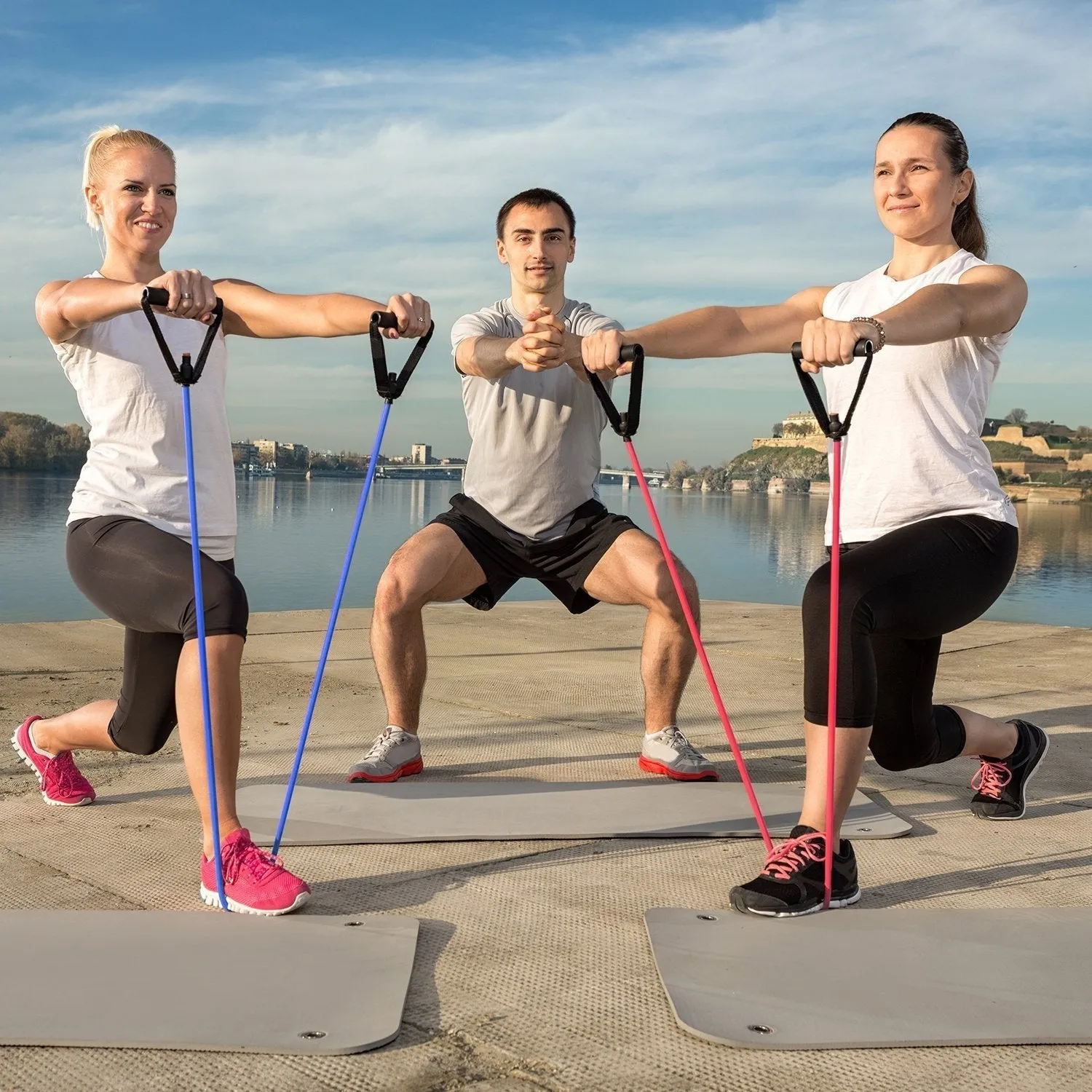 Ivation Resistance Band Set - Detachable Foam Grip Handles