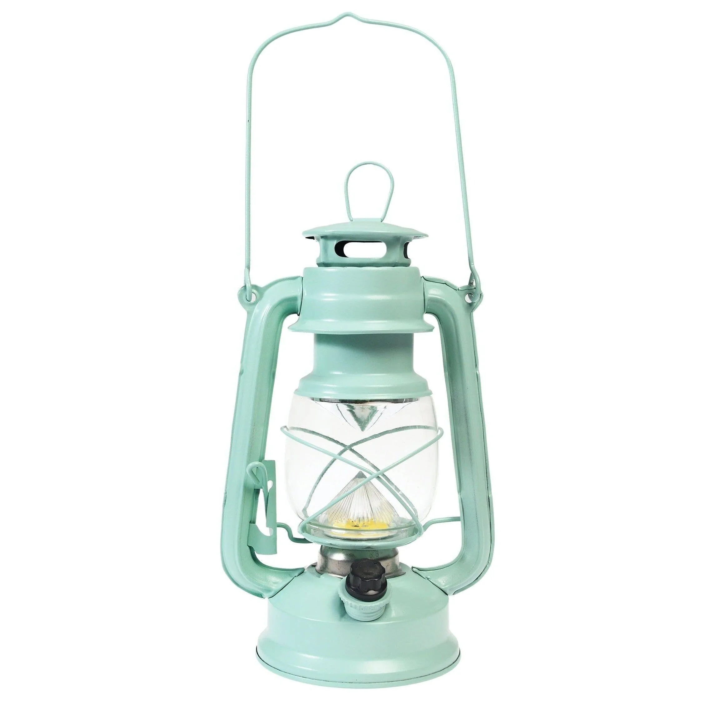 Led Hurricane Lantern - Aqua