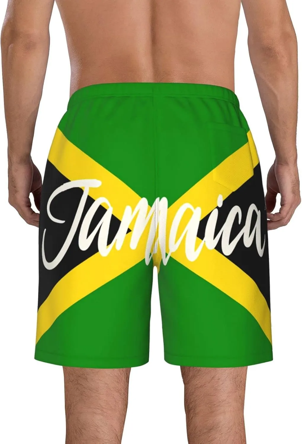 Men's Swim Trunks Men's Swimsuit Quick Dry Board Shorts with Mesh Lining Beach Shorts Jamaica Heart White