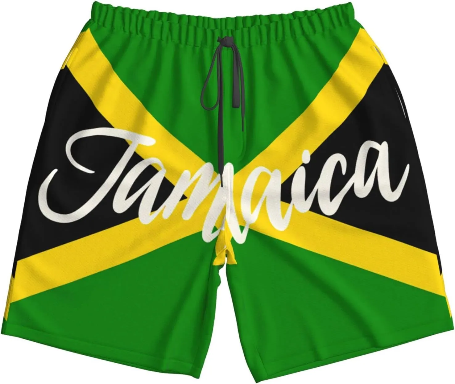 Men's Swim Trunks Men's Swimsuit Quick Dry Board Shorts with Mesh Lining Beach Shorts Jamaica Heart White