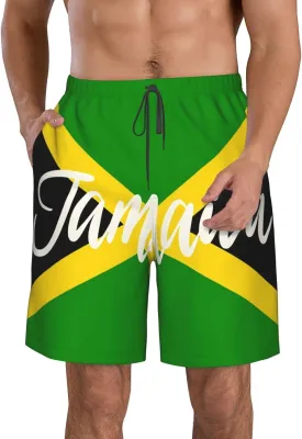Men's Swim Trunks Men's Swimsuit Quick Dry Board Shorts with Mesh Lining Beach Shorts Jamaica Heart White