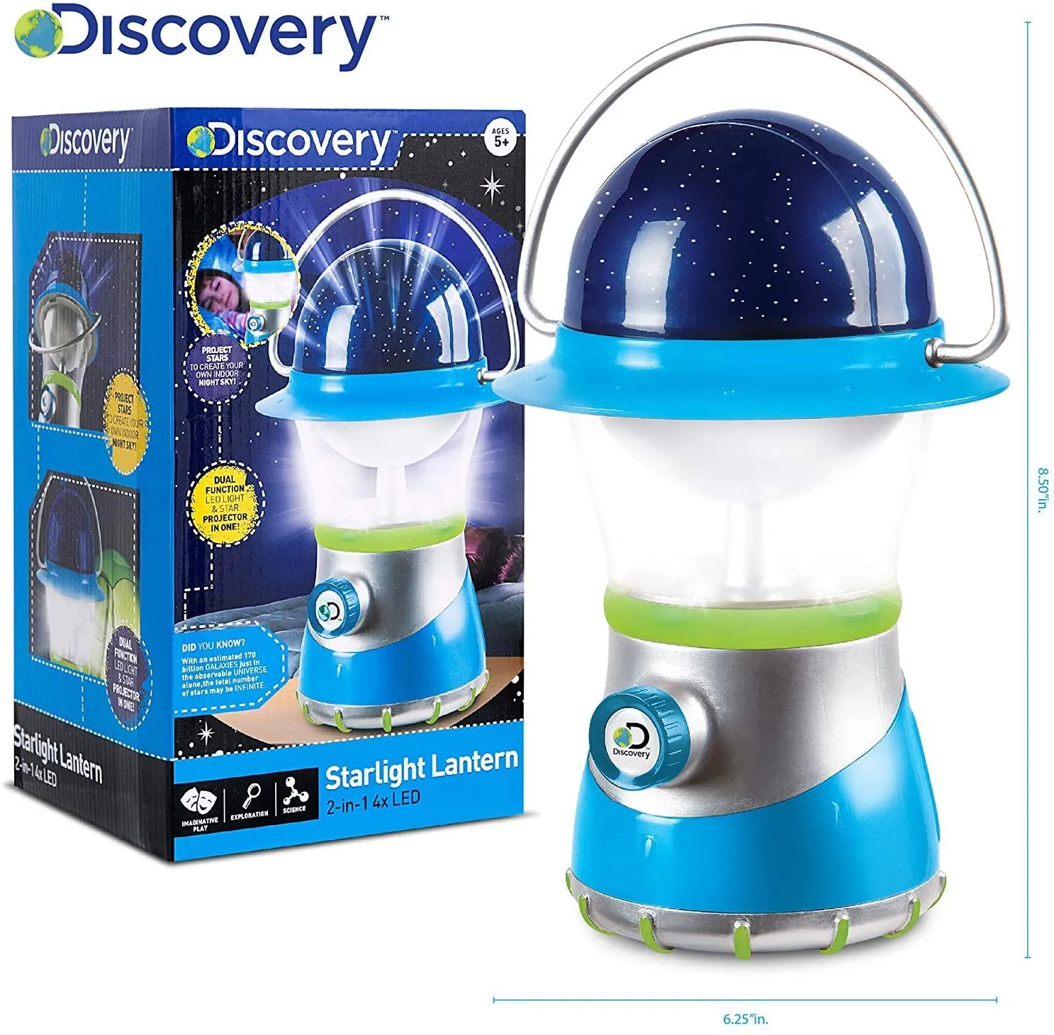 New in box! 2-in-1 4X LED Starlight Lantern and Star Projector, Indoor Use, 2 Modes: Lantern and Projector, Easy to Use for Children, Battery Operated