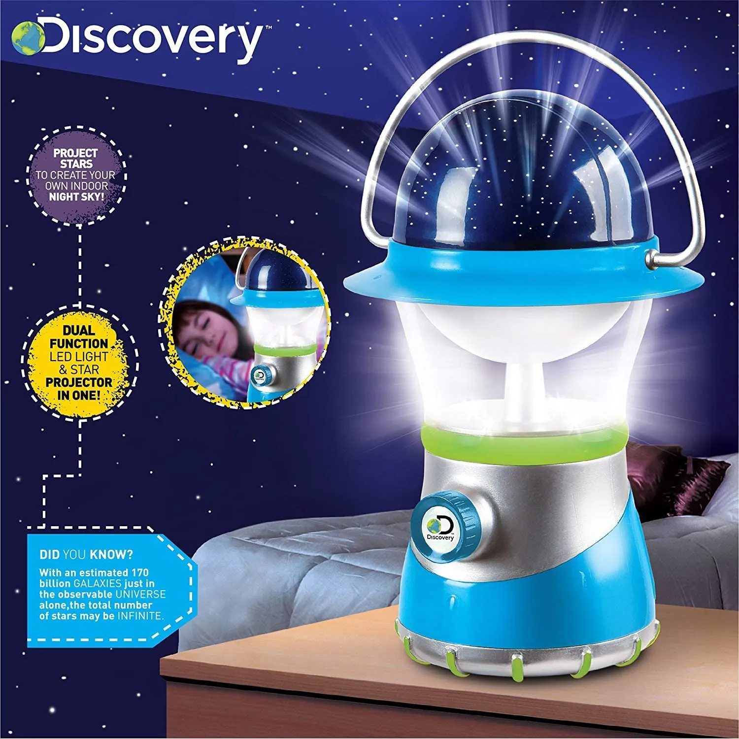 New in box! 2-in-1 4X LED Starlight Lantern and Star Projector, Indoor Use, 2 Modes: Lantern and Projector, Easy to Use for Children, Battery Operated