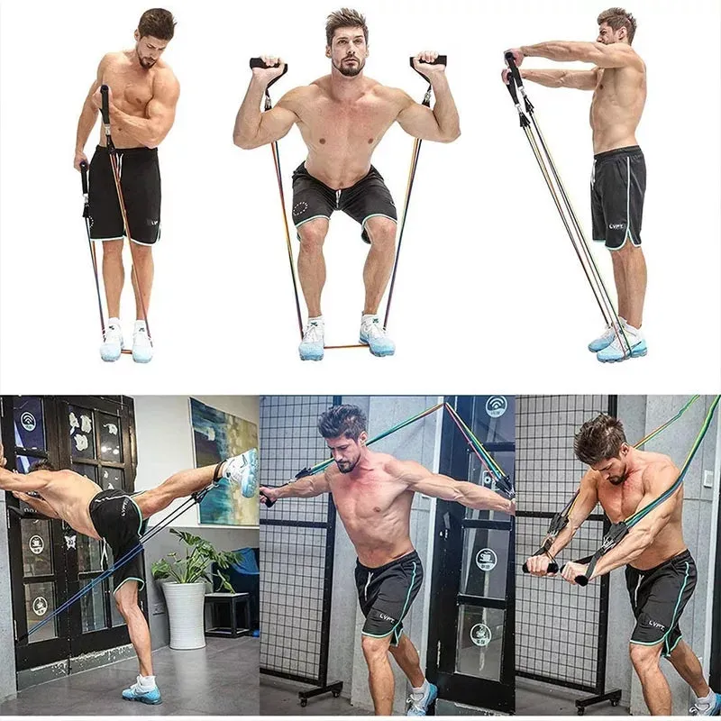 Pull Rope Fitness Exercises Resistance Bands Set