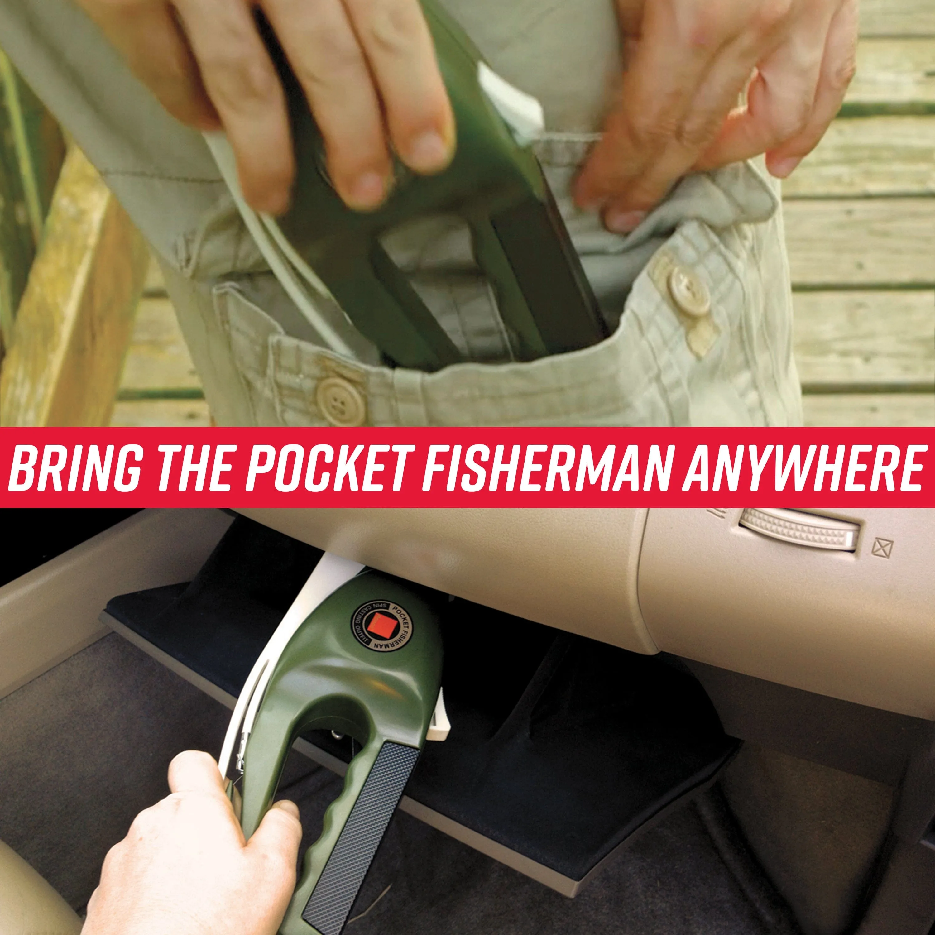 Ronco Pocket Fisherman, Portable Fishing Rod, Foldable Compact Design