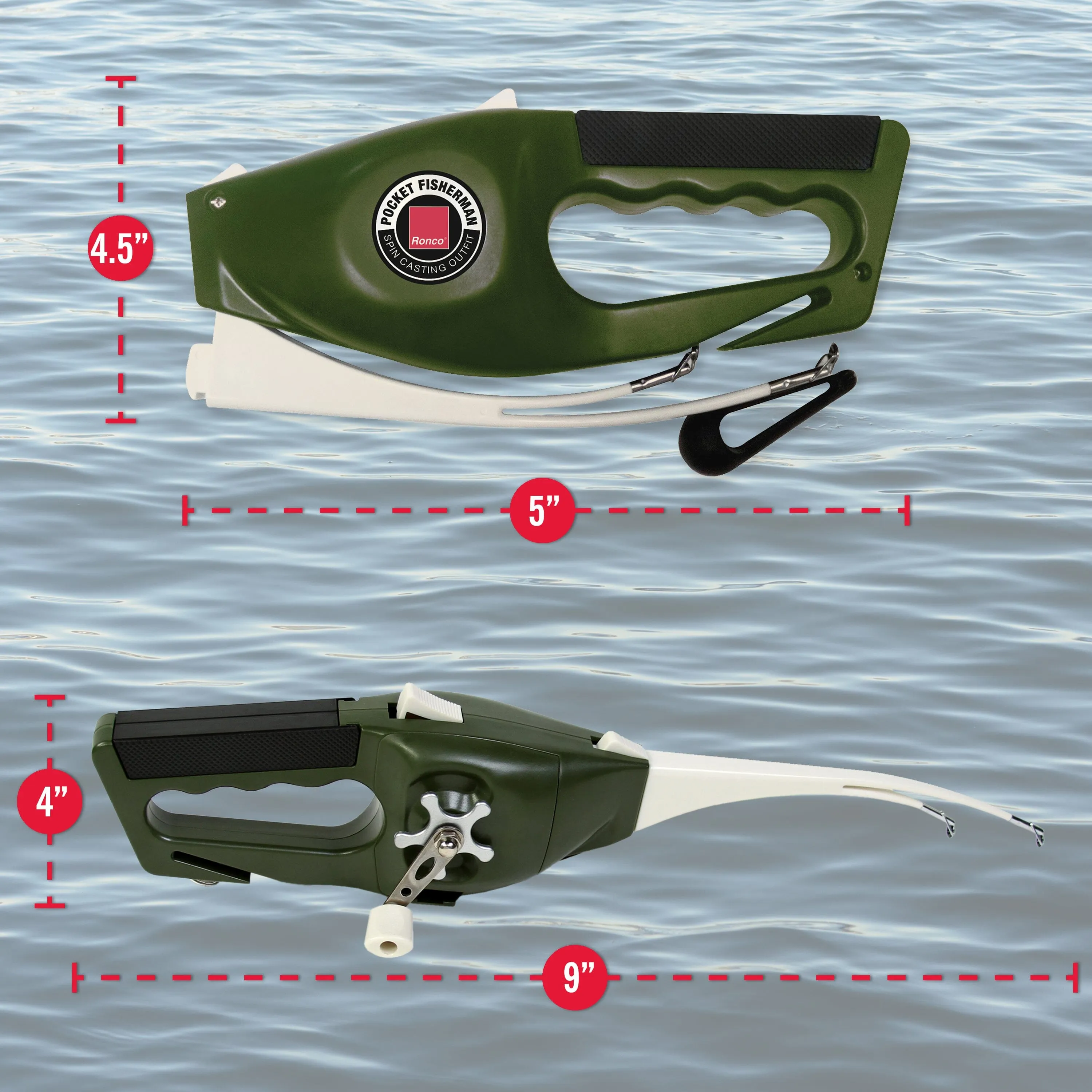 Ronco Pocket Fisherman, Portable Fishing Rod, Foldable Compact Design