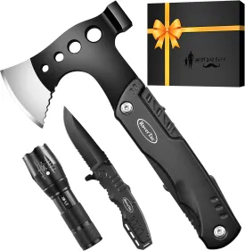 RoverTac Tools Set for Dad Gifts, 11-in-1 Multitool Axe, LED Flashlight & Tactical Knife in a Gift Box with "BEST DAD EVER", Unique Gift for Dad on Fathers Day, Birthday, Christmas & Retirement