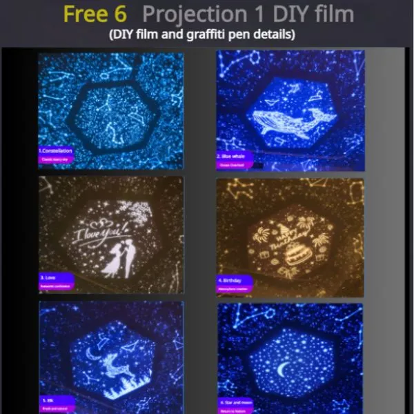 Star Projector, Galaxy Projector for Bedroom, Plug-in/Revolution/6 Light Effects/3 Levels Adjustable Brightness/3 Colour Temperatures LED Night Lights for Kids Room Adults Home Theater Party Decor