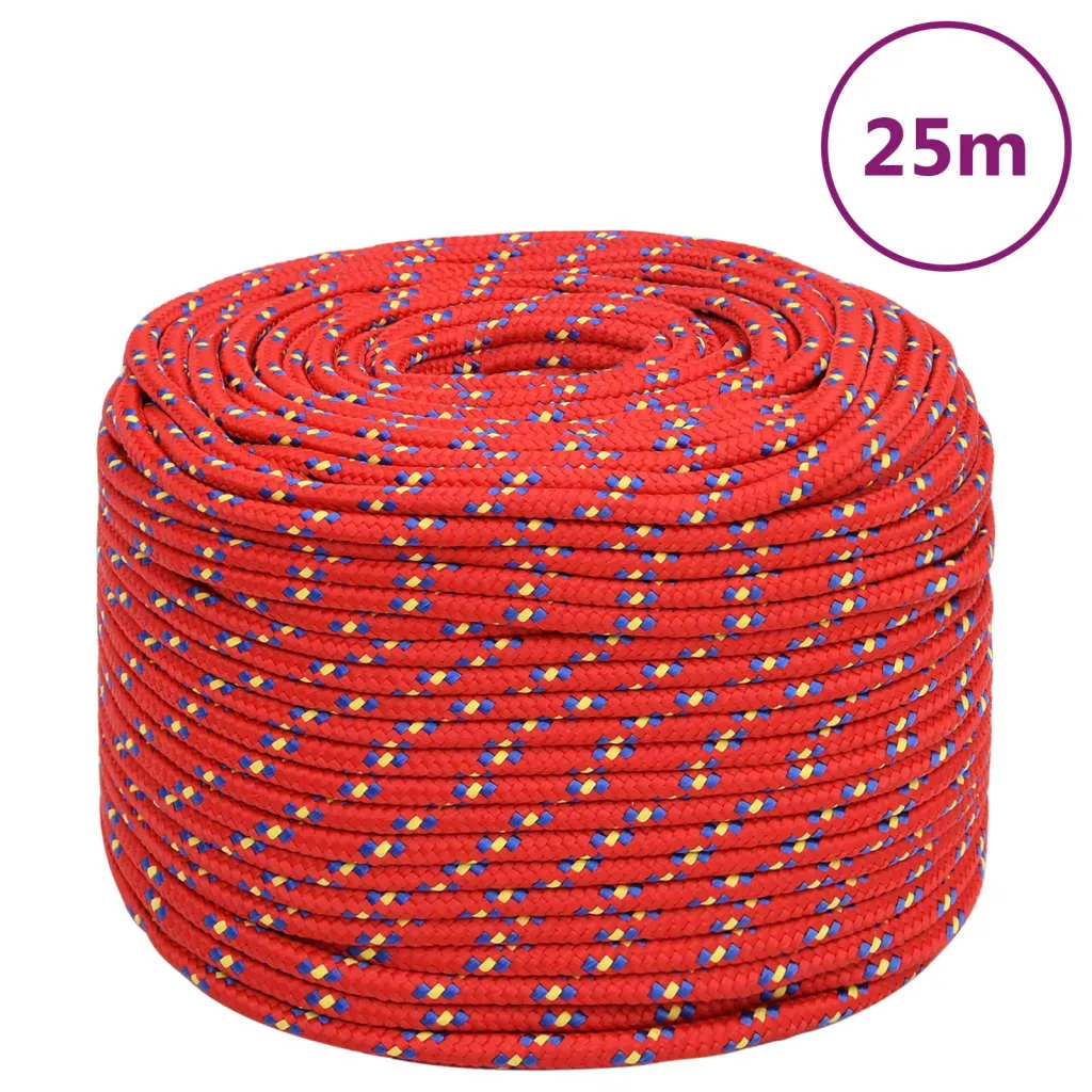 vidaXL Boat Rope Red 6 mm 25 m Polypropylene