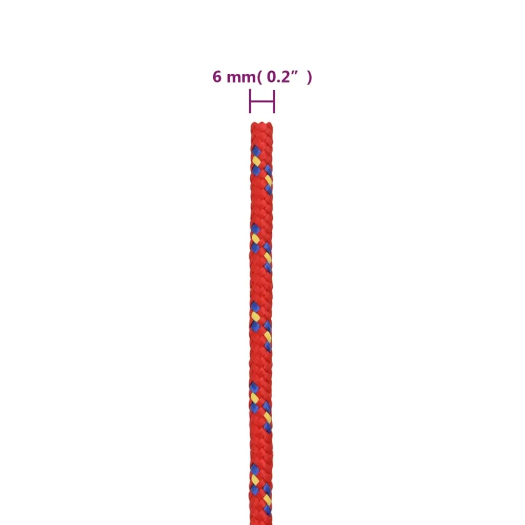 vidaXL Boat Rope Red 6 mm 25 m Polypropylene
