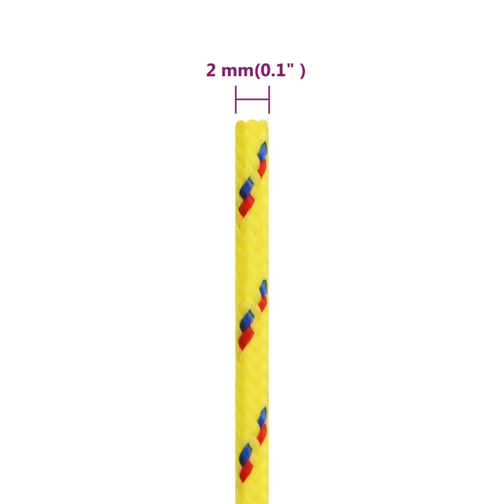vidaXL Boat Rope Yellow 2 mm 25 m Polypropylene