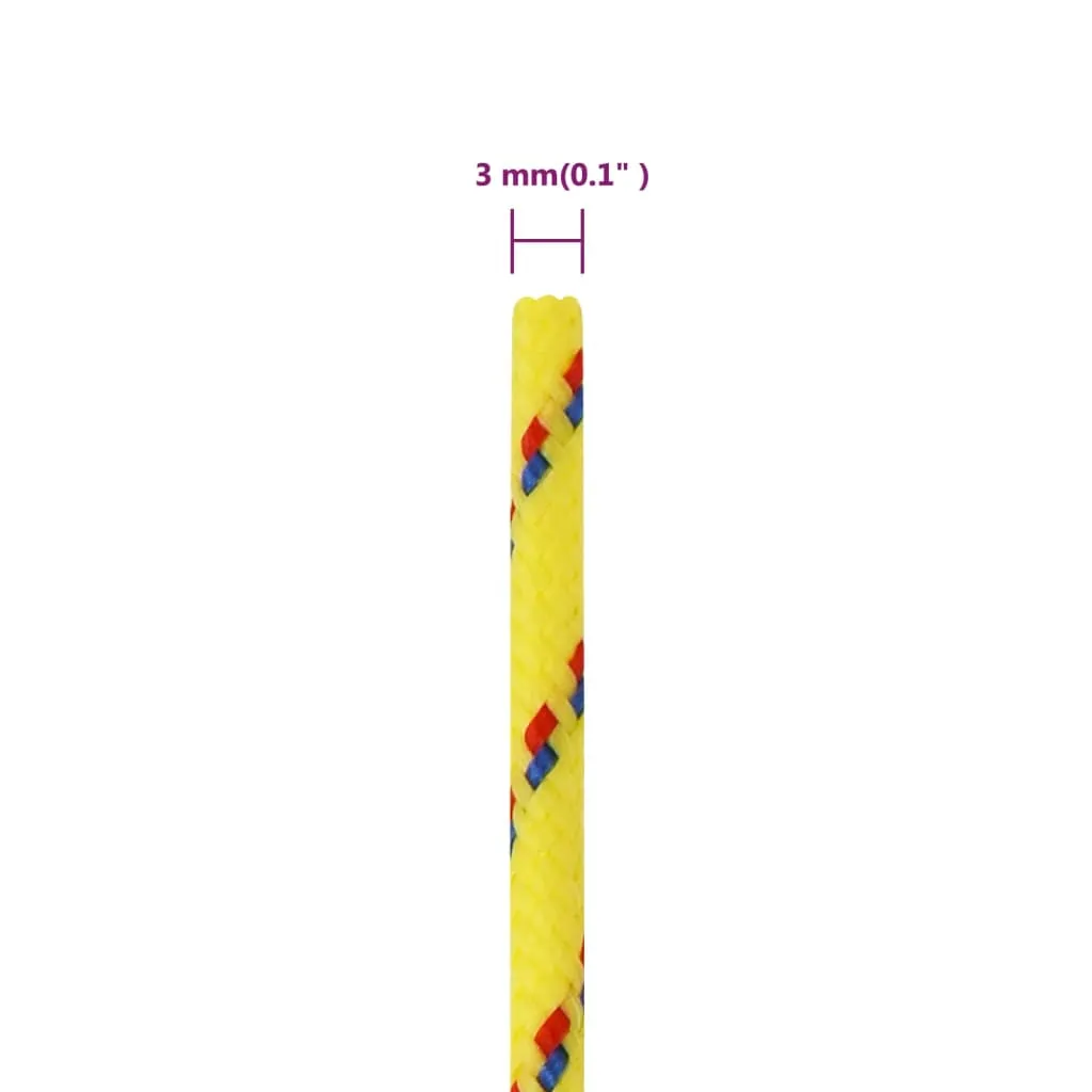 vidaXL Boat Rope Yellow 3 mm 100 m Polypropylene