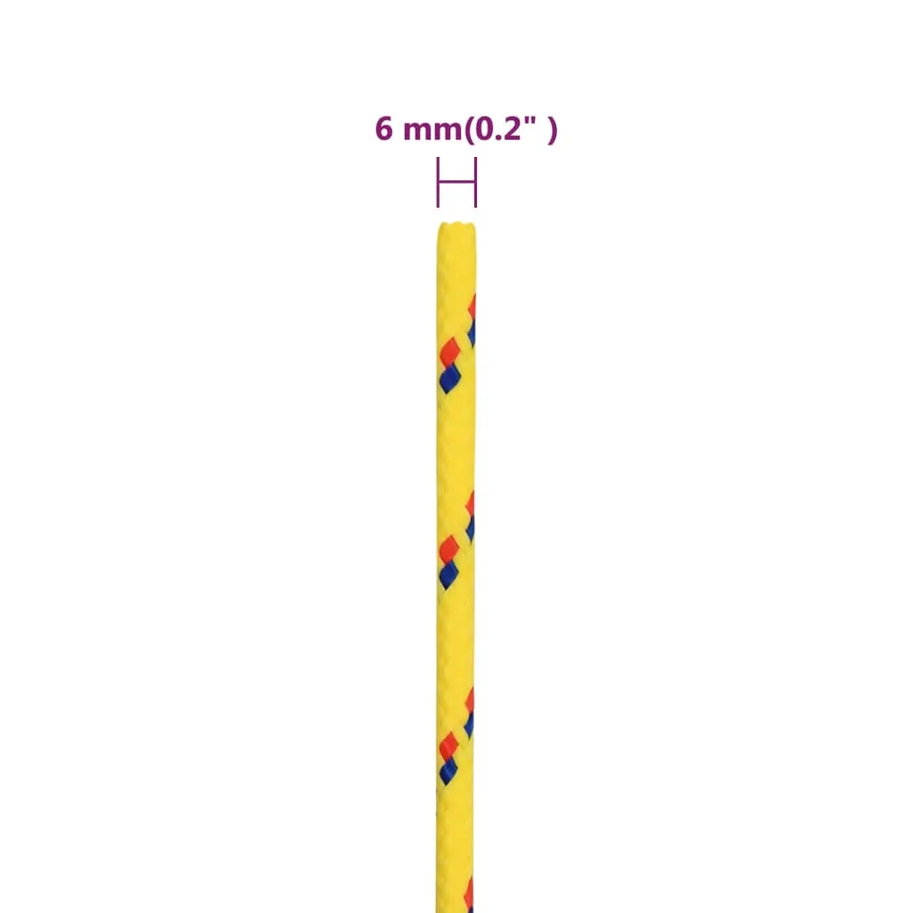 vidaXL Boat Rope Yellow 6 mm 250 m Polypropylene