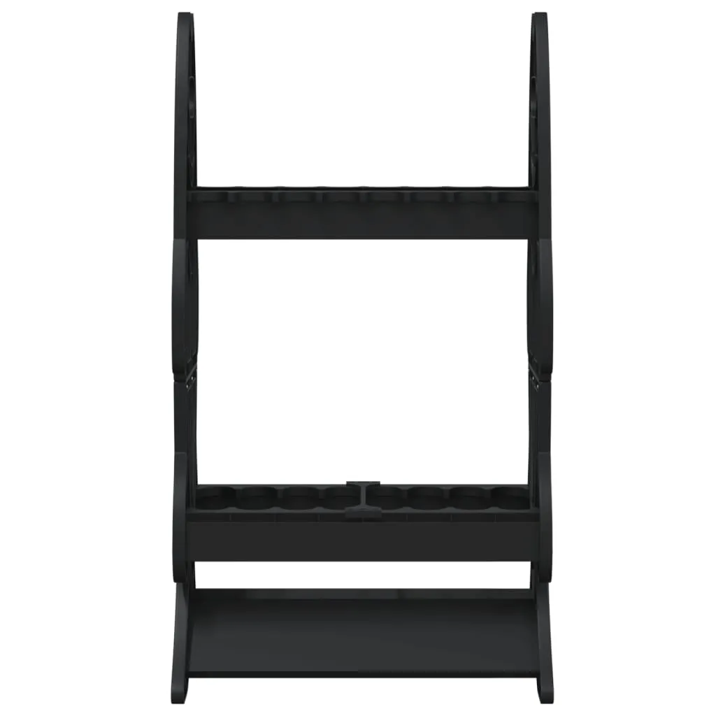 vidaXL Fishing Rod Rack for 16 Rods Black