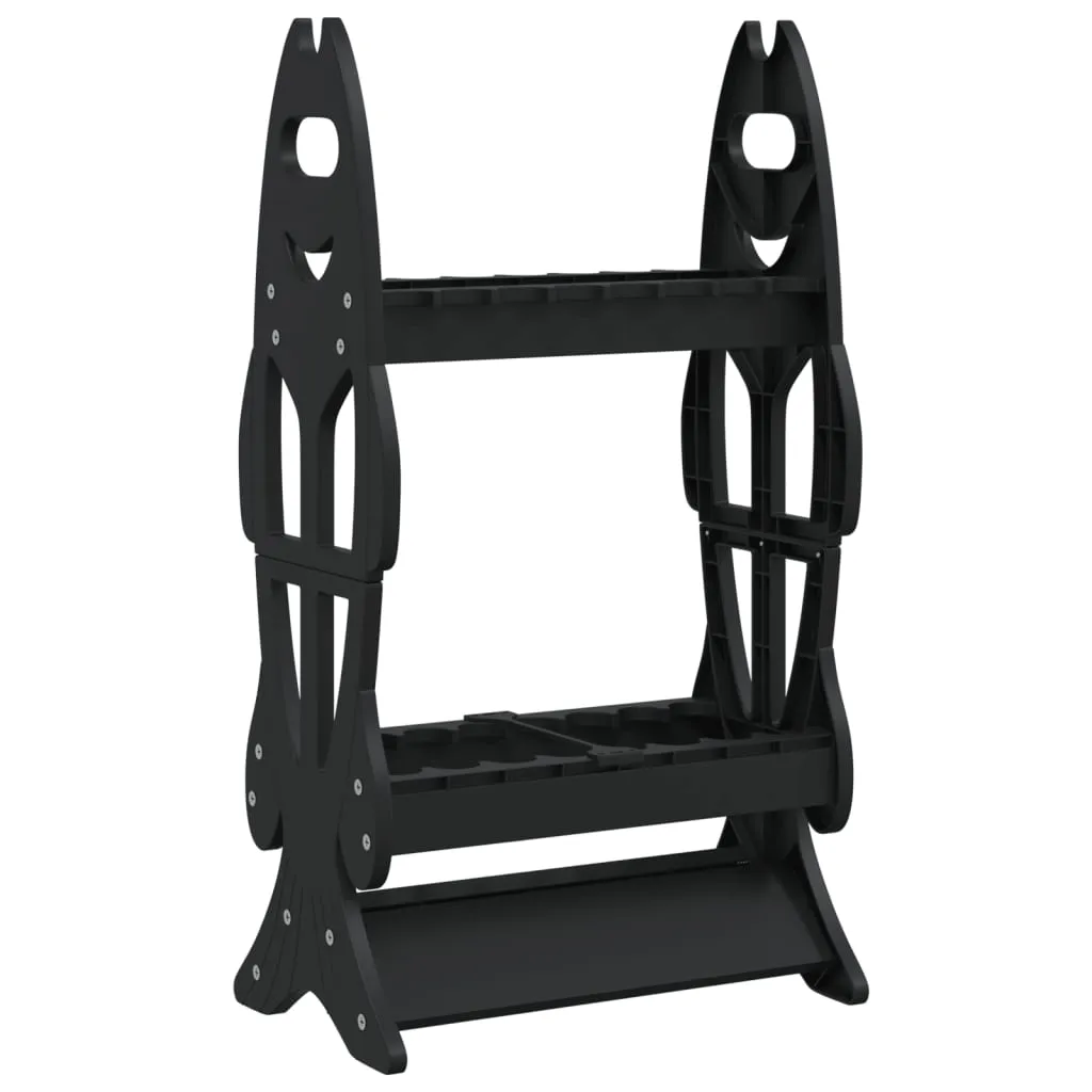 vidaXL Fishing Rod Rack for 16 Rods Black